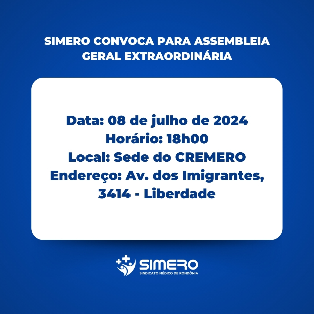 Simero convoca para Assembleia Geral Extraordinária