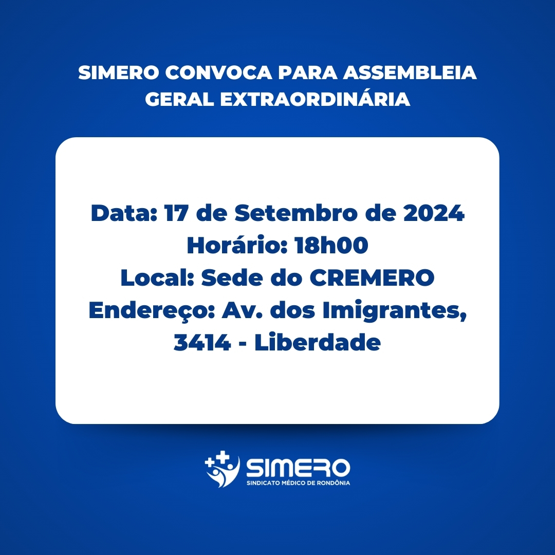Simero convoca para Assembleia Geral Extraordinária